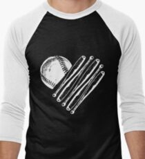 Baseball Bat Heart Softball Season Love Mom Coach Game Women's Raglan Baseball T-Shirts Men's Baseball ¾ T-Shirt