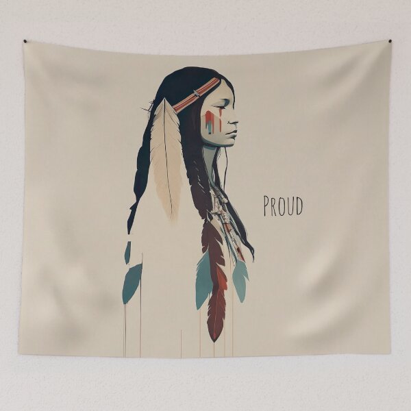 Item preview, [AI Art] Proud Native American Woman With Headdress designed and sold by Sissle.