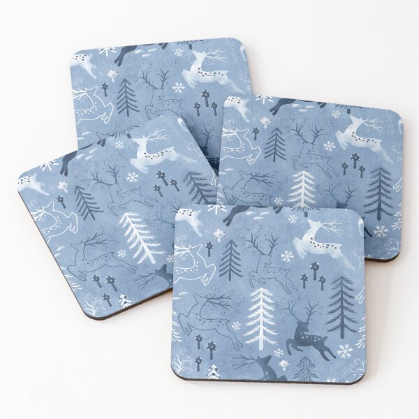 Item preview, Blue Christmas Deer Seamless Pattern designed and sold by Acim0.