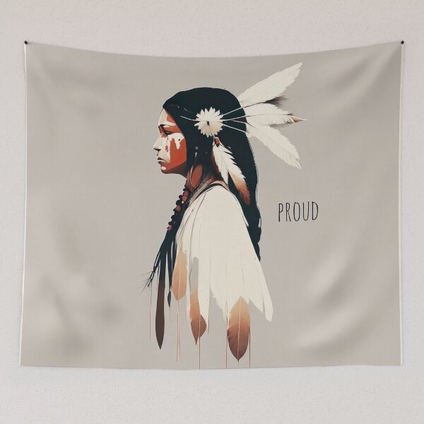 Item preview, [AI Art] Proud Native American Woman With Headdress designed and sold by Sissle.