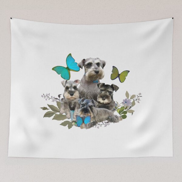 Item preview, Miniature Schnauzer Puppies And Butterflies Friskybizpet Designs designed and sold by Friskybizpets.