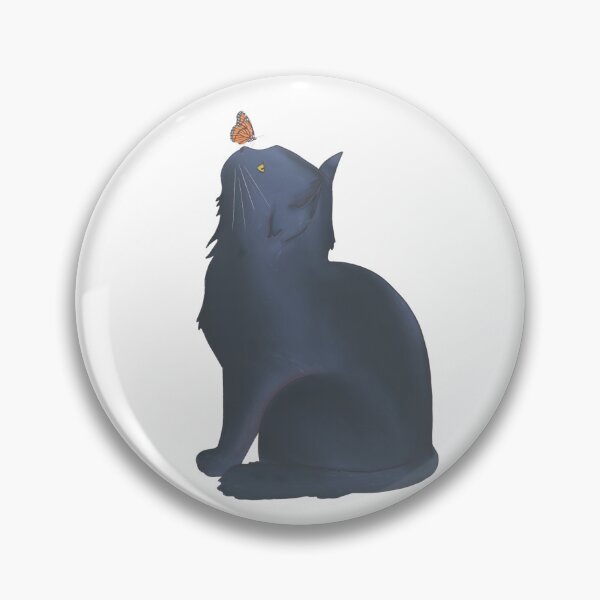 Item preview, Grey cat with orange butterfly designed and sold by LisaTrincaArt.