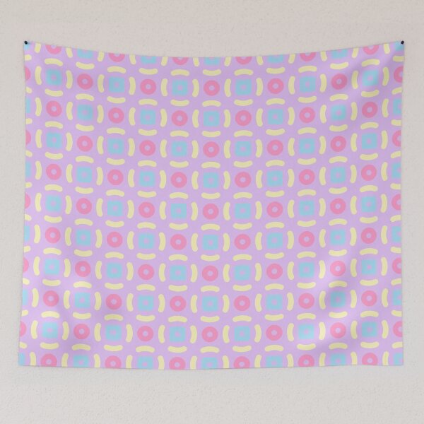 Item preview, Pastel Pink Blue Lavender Ring Circle Lines Summertime Geometry Youth Pop Art Candy Palette Childhood Pattern designed and sold by PenguinForests.
