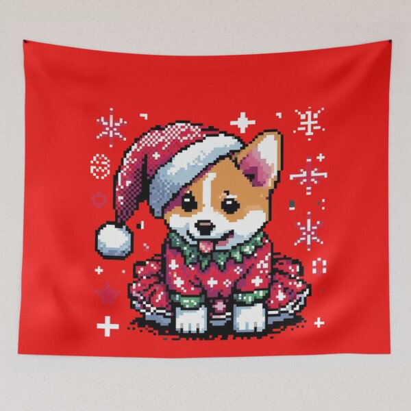 Item preview, Small Corgi Christmas Retro Style  designed and sold by PaulBlueShop.
