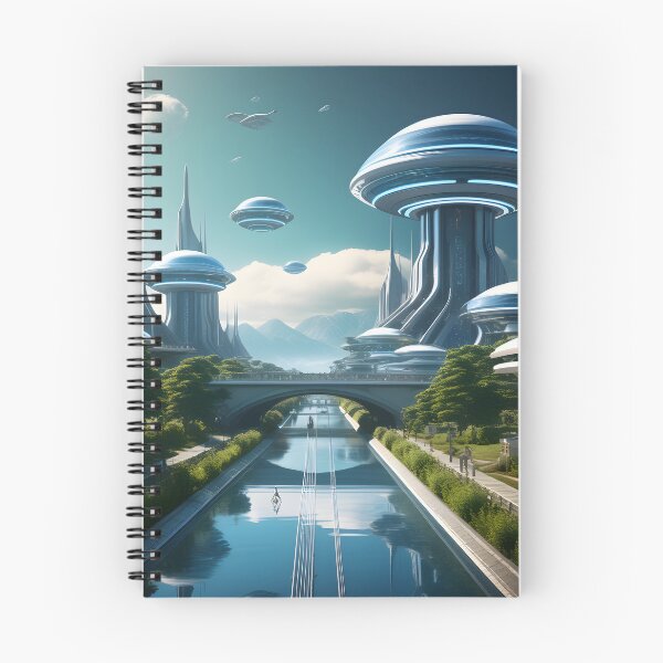 Item preview, futuristic city with a lake view designed and sold by IncredibleGeek.