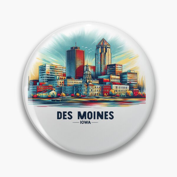 Item preview, DES MOINES IOWA Watercolor Illustration designed and sold by PaintMeWorld.