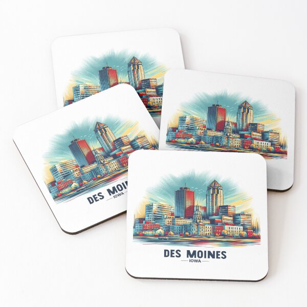 Item preview, DES MOINES IOWA Watercolor Illustration designed and sold by PaintMeWorld.