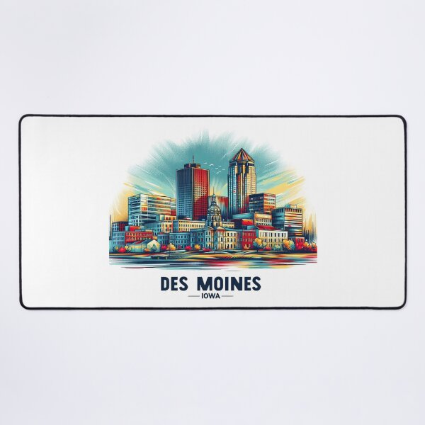 Item preview, DES MOINES IOWA Watercolor Illustration designed and sold by PaintMeWorld.