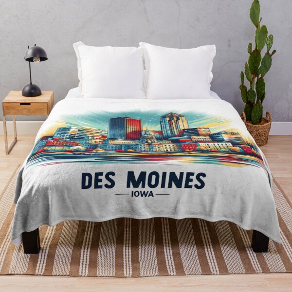 Item preview, DES MOINES IOWA Watercolor Illustration designed and sold by PaintMeWorld.