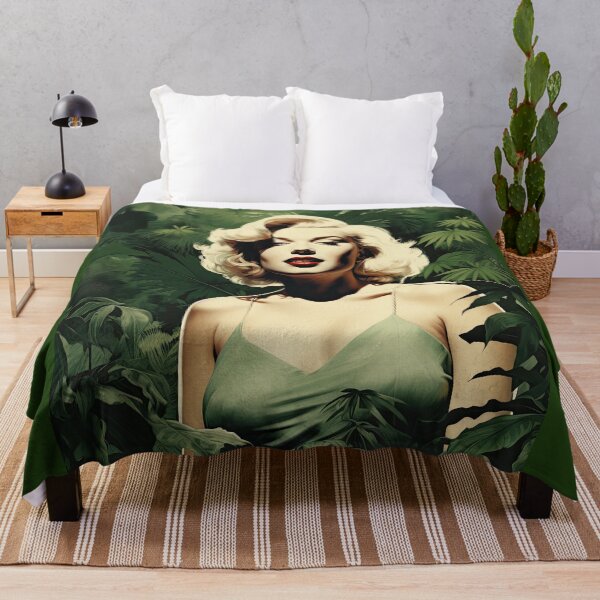 Item preview, Marilyn Monroe in jungle green designed and sold by FlatLandPrints.