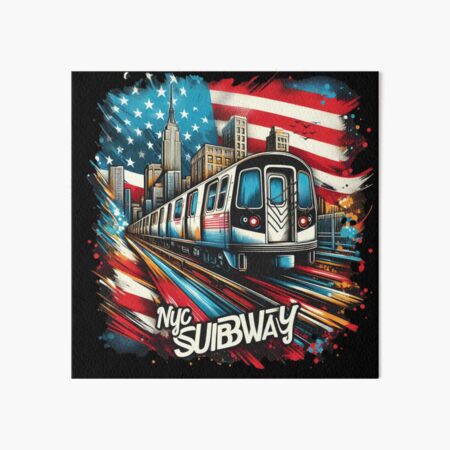Artikel-Vorschau von New Yorker U-Bahn-Weihnachts-NYC-U-Bahn-Zug, designt und verkauft von MayaDelaye.