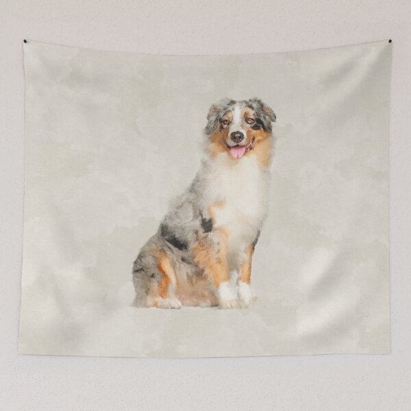 Item preview, Australian Shepherd - Blue Merle Watercolor Digital Art designed and sold by k9printart.