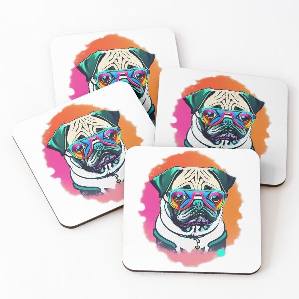 Item preview, Colorful Retro Pug (5) designed and sold by pugIT.