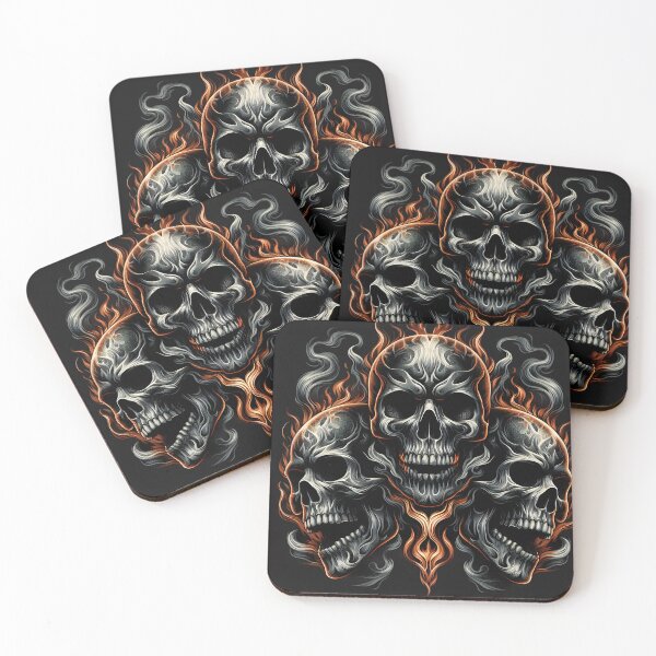 Item preview, Funny angry skull head on fire T-shirt designed and sold by TimTeeVogue.