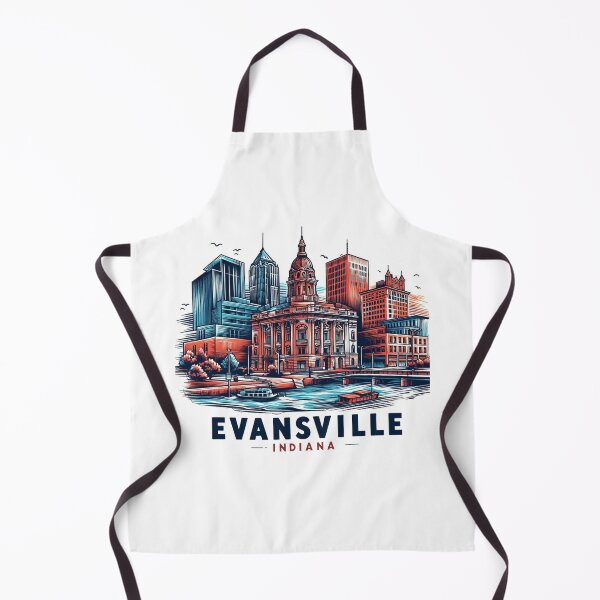 Item preview, EVNSVILLE INDIANA Watercolor Illustration designed and sold by PaintMeWorld.