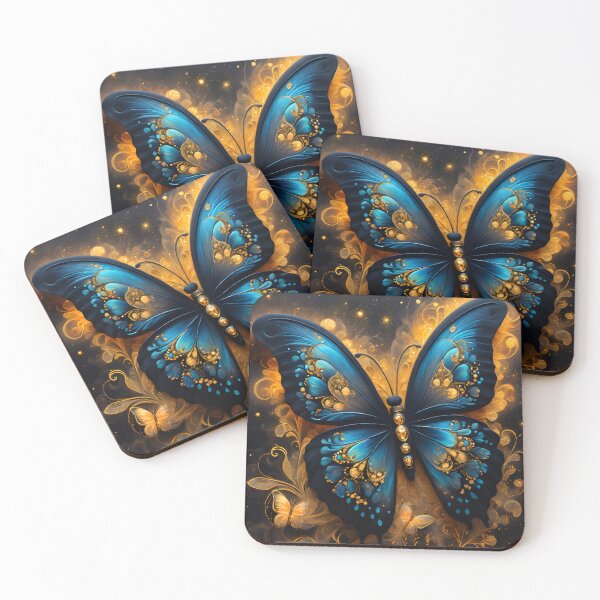 Item preview, Blue and gold butterfly designed and sold by DesignsbyVelvet.