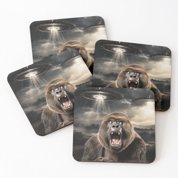 Item preview, Monkey Selfie with UFOs designed and sold by Master-Print.