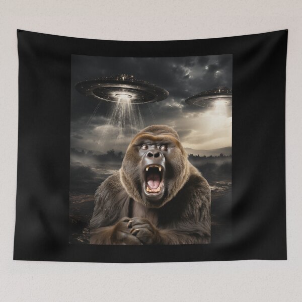 Item preview, Monkey Selfie with UFOs designed and sold by Master-Print.