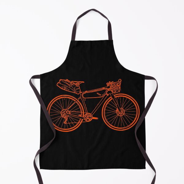 Artikelvorschau, Bikepacking-Linienzeichnung (orange) entworfen und verkauft von bonk-cycling.