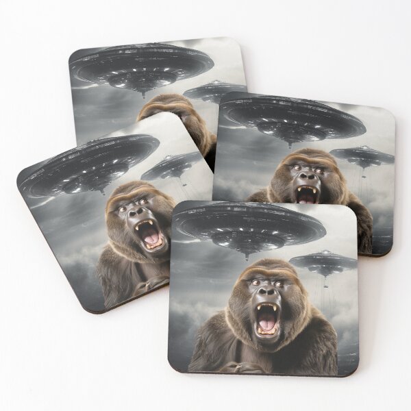 Item preview, Monkey Selfie with UFOs designed and sold by Master-Print.