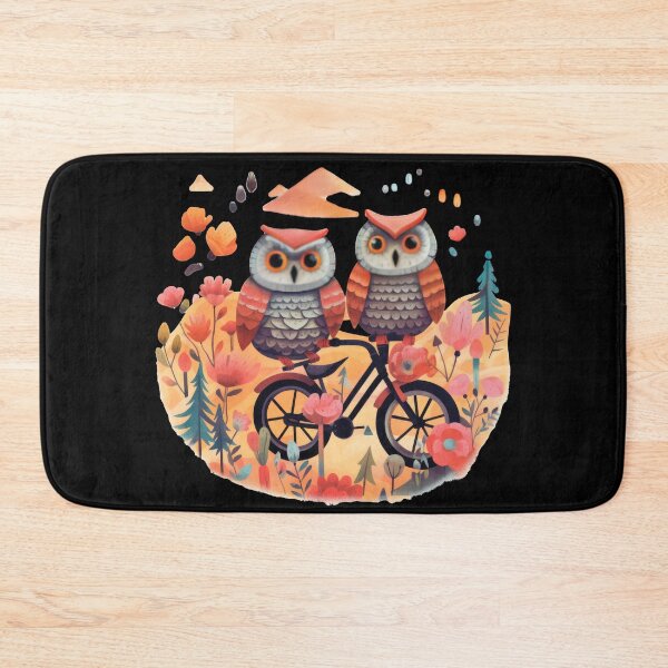 Item preview, Funny owls as abstract mountain bikers designed and sold by WallGemsArt.