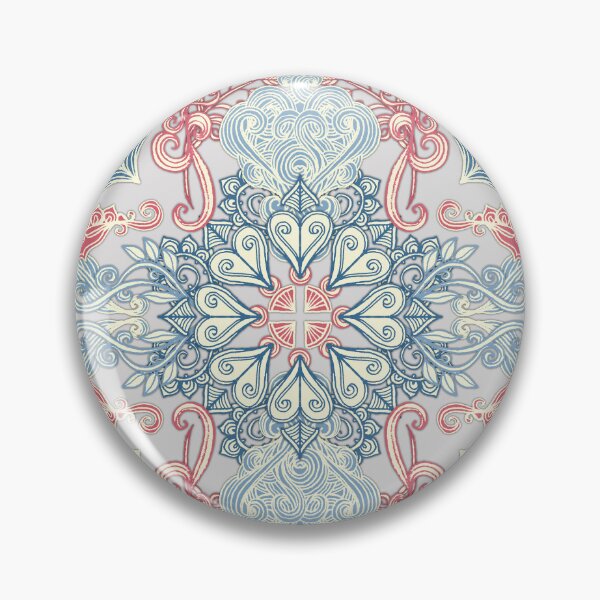 Item preview, Vintage Fancy - a Pattern in Pale Blue, Navy & Deep Rose designed and sold by micklyn.