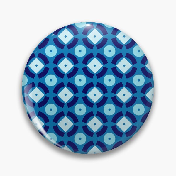 Item preview, Navy Royal Blue Semi Circle Polka Dots Symmetry Nautical Geometrical Byzantine Moorish Mediterranean Mosaic Pattern designed and sold by PenguinForests.