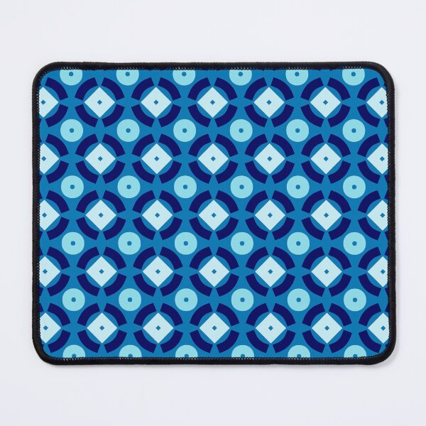 Item preview, Navy Royal Blue Semi Circle Polka Dots Symmetry Nautical Geometrical Byzantine Moorish Mediterranean Mosaic Pattern designed and sold by PenguinForests.