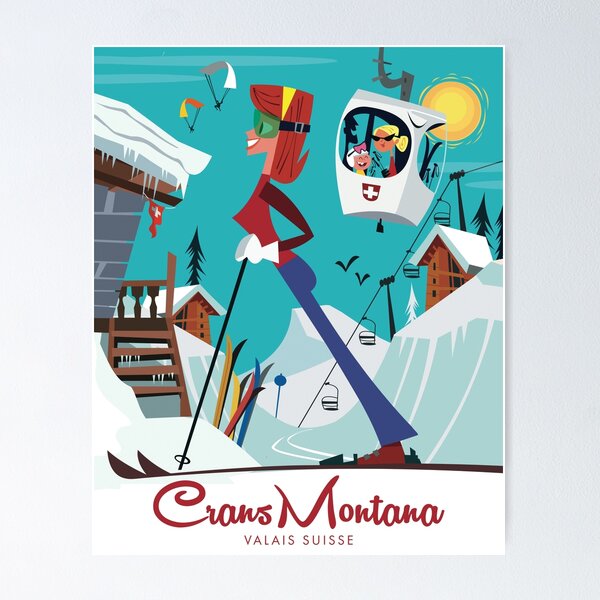 Item preview, Crans Montana ski poster designed and sold by GAGodel.