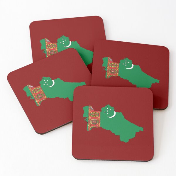 Item preview, Turkmenistan country shape flag designed and sold by Rachael Taylor.
