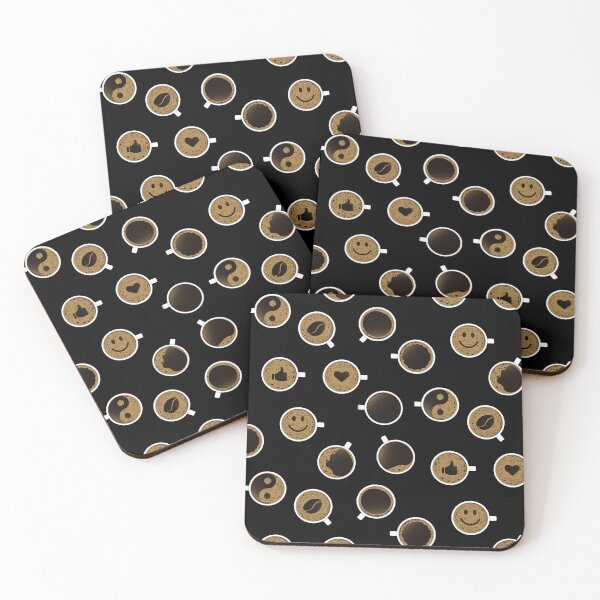 Item preview, Pattern of coffee cups with foam of different shapes designed and sold by NataliaVVV.