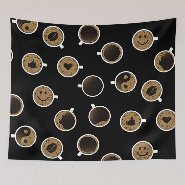 Item preview, Pattern of coffee cups with foam of different shapes designed and sold by NataliaVVV.