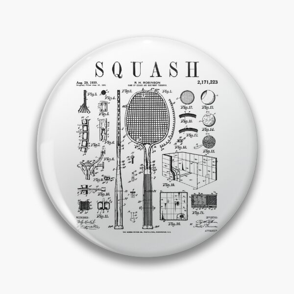Item preview, Squash Player Ball Court Racket Sports Vintage Patent Print designed and sold by GrandeDuc.