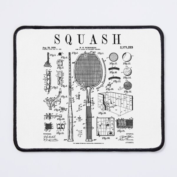 Item preview, Squash Player Ball Court Racket Sports Vintage Patent Print designed and sold by GrandeDuc.