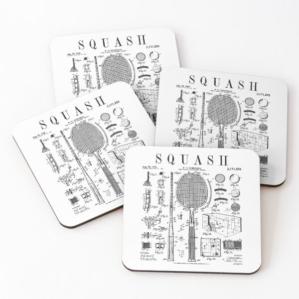 Item preview, Squash Player Ball Court Racket Sports Vintage Patent Print designed and sold by GrandeDuc.