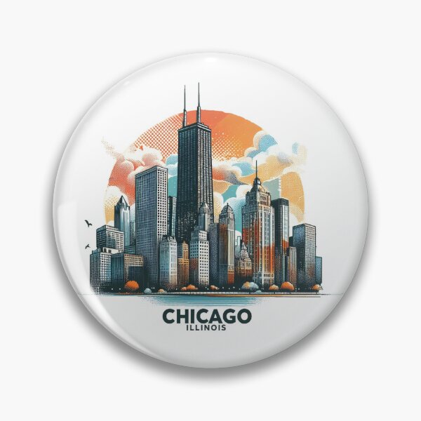 Item preview, CHICAGO ILLINOIS Watercolor Illustration designed and sold by PaintMeWorld.