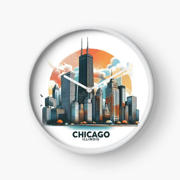 Item preview, CHICAGO ILLINOIS Watercolor Illustration designed and sold by PaintMeWorld.