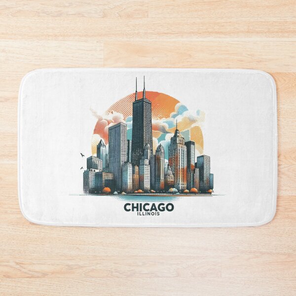 Item preview, CHICAGO ILLINOIS Watercolor Illustration designed and sold by PaintMeWorld.