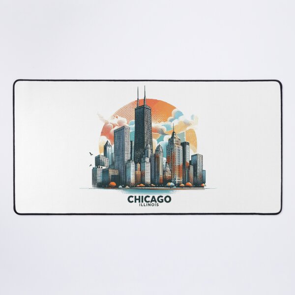 Item preview, CHICAGO ILLINOIS Watercolor Illustration designed and sold by PaintMeWorld.