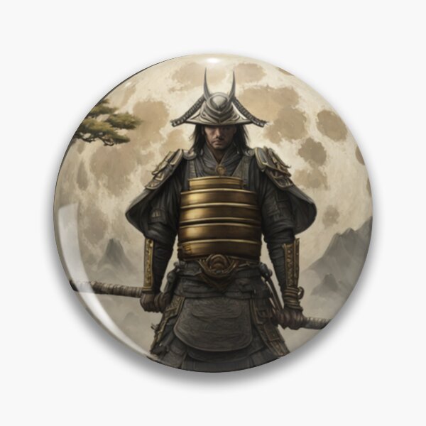 Item preview, Samurai in front of the moon designed and sold by Toms Tee.