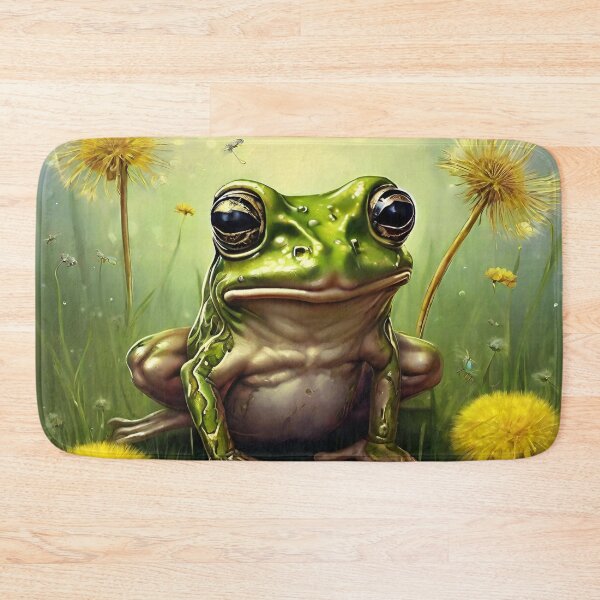 Item preview, Frog and Yellow Dandelions  designed and sold by ArtsOfBats.