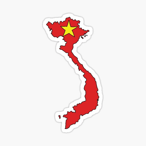 Item preview, Vietnam country shape flag designed and sold by zenithcreative.