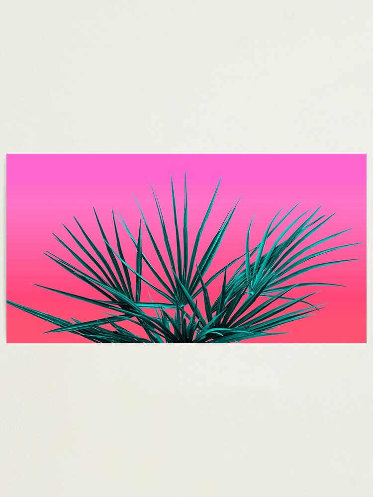 Alternate view of Pink Palm Life - Miami Vaporwave Photographic Print