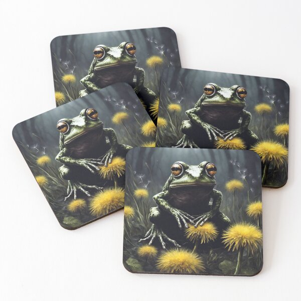 Item preview, Frog and Dandelions Dark designed and sold by ArtsOfBats.