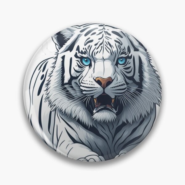 Item preview, Vermeer's Whiskers: Cute White Tiger Sticker in 12K HD designed and sold by iqenadak.
