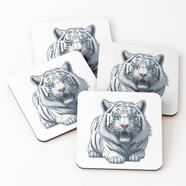 Item preview, Vermeer's Whiskers: Cute White Tiger Sticker in 12K HD designed and sold by iqenadak.