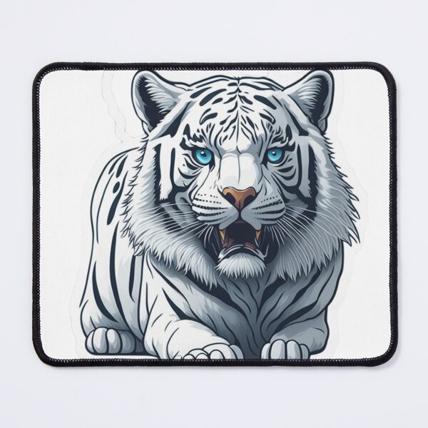 Item preview, Vermeer's Whiskers: Cute White Tiger Sticker in 12K HD designed and sold by iqenadak.
