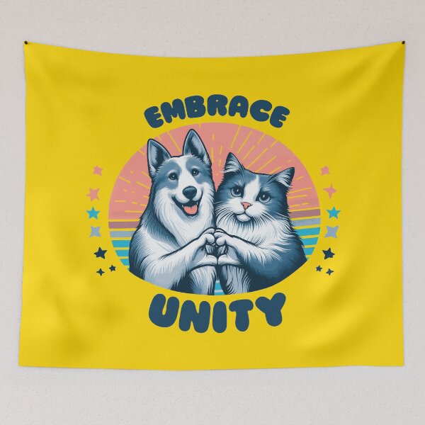 Item preview, Unity Paws: Cats & Dogs Celebrating Peaceful Coexistence designed and sold by ShobulousStudio.