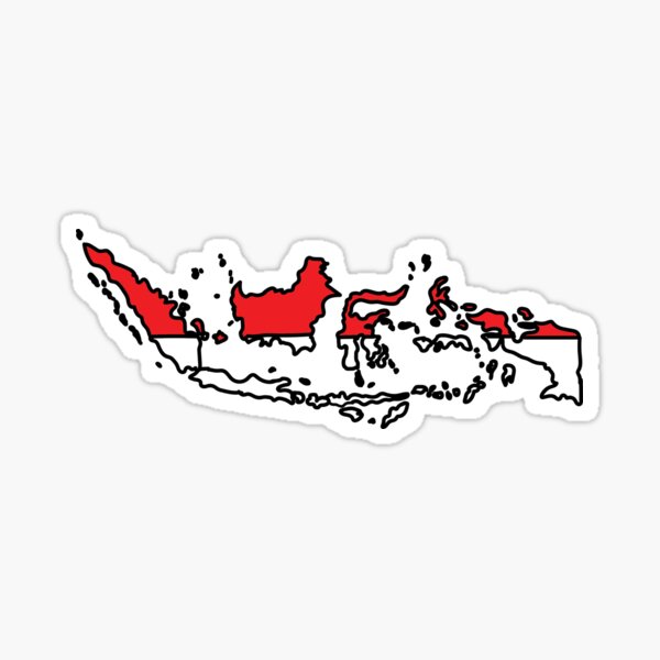 Item preview, Indonesia country shape flag designed and sold by zenithcreative.