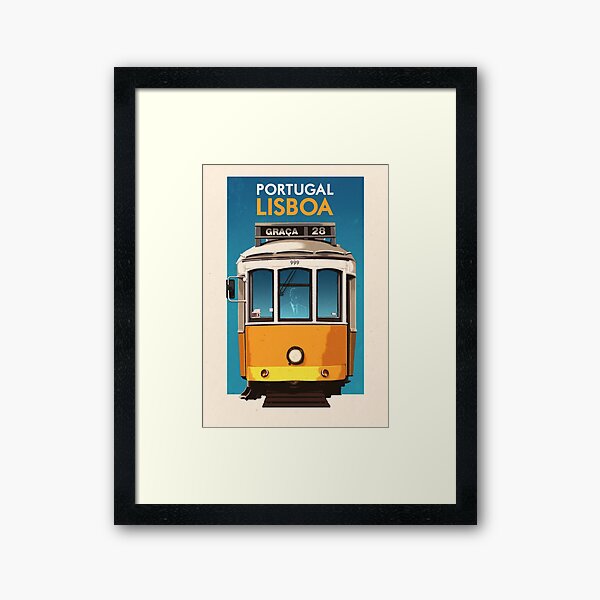 Travel Posters - Lisbon Portugal Framed Art Print